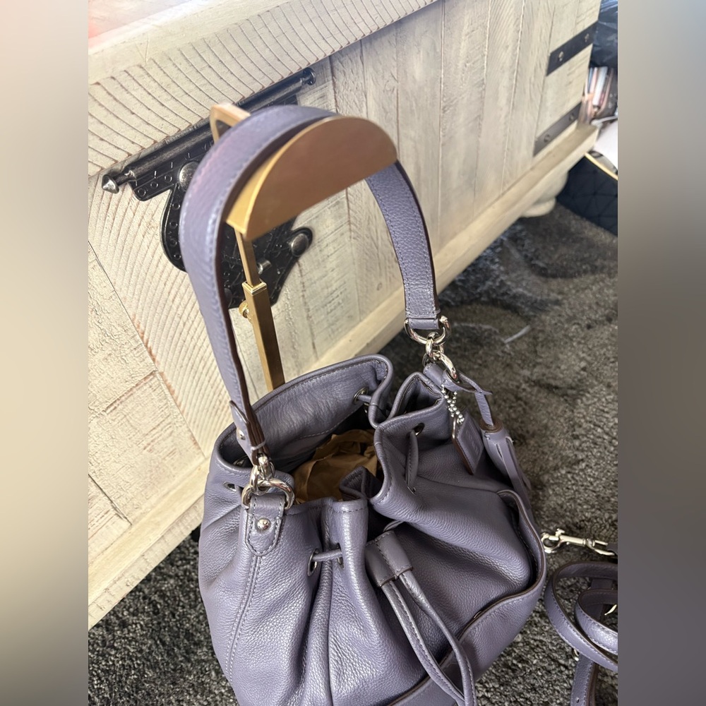 Coach Purple Leather Shoulder Bag - Picture 12 of 16